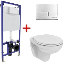 Инсталляция Berges Wasserhaus Novum L3 040213 с подвесным унитазом Ideal Standard Eurovit Rimless K881201 (кнопка хром глянец) - фото 