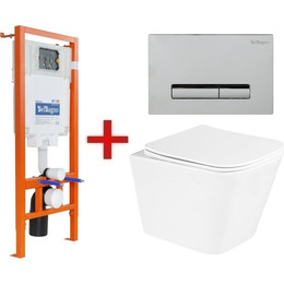 Инсталляция BelBagno BB002-80 с подвесным унитазом BelBagno Due BB3103CHR/SC - фото 