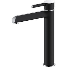 Смеситель для раковины высокий Gappo G1003-16, черный/хром - фото 