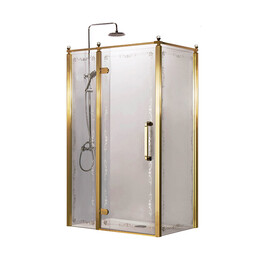Душевое ограждение Azario Ontario AZ-NBB1231-L 120х90 см (стекло 8 мм) золото/прозрачное/узор - фото 