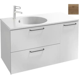 Тумба подвесная с раковиной Jacob Delafon Odeon Rive Gauche 100 см EB2544-R9-E52, дуб табак (раковина EXAU112-Z-00, цвет белый) - фото 