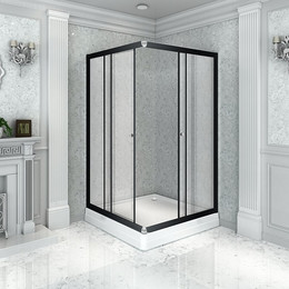 Душевое ограждение Радомир Дрим 110x110 см, черный/прозрачное - фото 