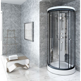 Душевая кабина Радомир Стронг 90x90 см, черный/прозрачное - фото 