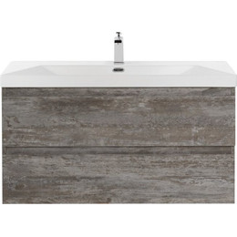Тумба подвесная с раковиной Cezares MOLVENO-100-2C-SO-LG 100 см, Legno Grigio (раковина CZR-1188-1000/500) - фото 