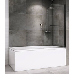 Шторка для ванны Abber Ewiges Wasser 80 см AG50080B, черный/прозрачное, Расположение: правостороннее - фото 