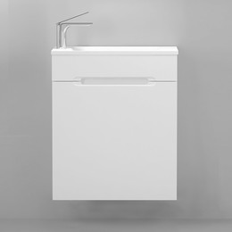 Тумба подвесная с раковиной Jorno Modul 60 см Mol.01.60/P/W/JR, белый - фото 
