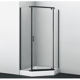 Душевое ограждение WasserKraft Wiese 90x90 см 84P11, чёрный/прозрачное - фото 