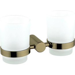 Двойной стакан для зубных щеток Haiba HB8408-4, цвет бронза - фото 