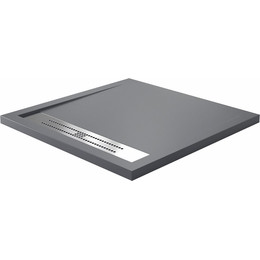 Поддон каменный WasserKraft Wiese 90х90 см 84T03, серый матовый - фото 