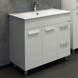 Тумба напольная с раковиной Comforty Модена M90 см, белый - фото 