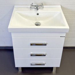 Тумба напольная с раковиной Comforty Никосия 60H 60 см, белый глянцевый - фото 