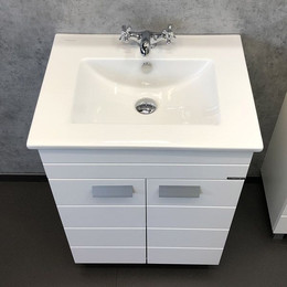 Тумба напольная с раковиной Comforty Модена M60 см, белый - фото 