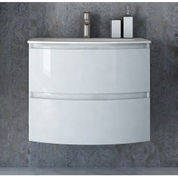 Тумба подвесная с раковиной Cezares Vague 70 см 44220, Bianco Lucido - фото 