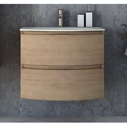 Тумба подвесная с раковиной Cezares Vague 70 см 54834, Rovere Tabacco - фото 