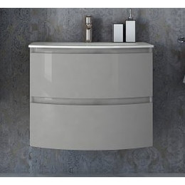 Тумба подвесная с раковиной Cezares Vague 70 см 54854, Grigio Lucido - фото 