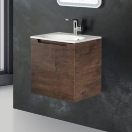 Тумба подвесная с раковиной BelBagno ETNA-500-1C-SO-RW-P 50 см, Rovere Moro, Цвет фасада: Rovere Moro - фото 