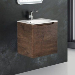 Тумба подвесная с раковиной BelBagno ETNA-500-1A-SO-RW-P-R 50 см, Rovere Moro, Цвет фасада: Rovere Moro - фото 