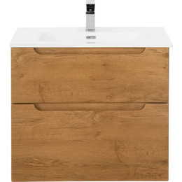 Тумба подвесная с раковиной BelBagno ETNA-H60-1000-2C-SO-RN-P 100 см, Rovere Nature, Цвет фасада: Rovere Nature - фото 