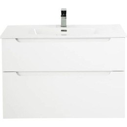 Тумба подвесная с раковиной BelBagno ETNA-H60-900-2C-SO-BL-P 90 см, Bianco Lucido, Цвет фасада: Bianco Lucido - фото 