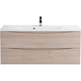 Тумба подвесная с раковиной BelBagno MARINO-1100-2C-SO-RG-P 110 см, Rovere Grigio - фото 