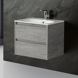 Тумба подвесная с раковиной BelBagno KRAFT-600-2C-SO-CG 60 см, Cemento Grigio, Цвет фасада: Cemento Grigio - фото 
