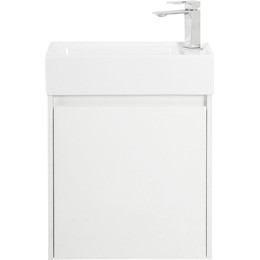 Тумба подвесная с раковиной BelBagno KRAFT MINI-500/260-1A-SO-BO-L 50 см, Bianco Opaco - фото 