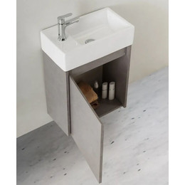 Тумба подвесная с раковиной BelBagno KRAFT MINI-500/260-1A-SO-CG-L 50 см, Cemento Grigio - фото 
