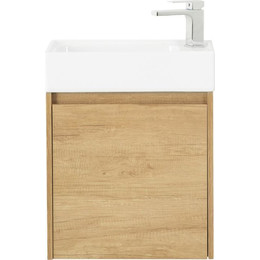 Тумба подвесная с раковиной BelBagno KRAFT MINI-500/260-1A-SO-RNN-L 50 см, Rovere Nebrasca Nature - фото 