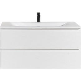 Тумба подвесная с раковиной Cezares MOLVENO-80-2C-SO-BG 80 см, Bianco Ghiaccio - фото 