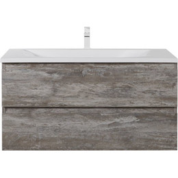 Тумба подвесная с раковиной Cezares MOLVENO-80-2C-SO-LG 80 см, Legno Grigio - фото 