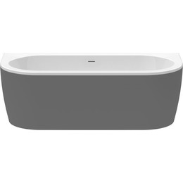 Ванна акриловая Cezares Slim Wall 180x79 см Slim Wall-180-80-60-NERO-SET, белый/черный матовый - фото 