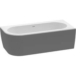 Ванна акриловая Cezares Slim Corner 179x79 см Slim Corner-180-80-60-R-NERO-SET, белый/черный матовый - фото 