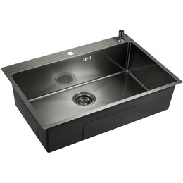 Кухонная мойка Emar EMB-125A PVD Nano Dark 1 мм, чёрный, Цвет производителя: чёрный - фото 