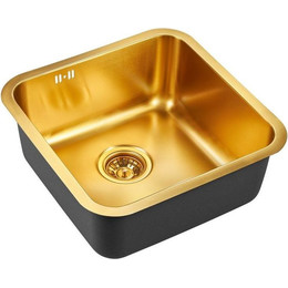 Кухонная мойка Emar EMB-127A PVD Nano Golden 0,8 мм, золото, Цвет производителя: золото - фото 