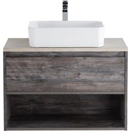 Тумба подвесная со столешницей BelBagno Kraft 80 см KRAFT-800-1C-SO-PP+KEP-80-MCO - фото 