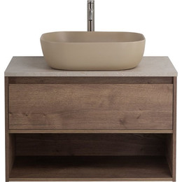Тумба подвесная со столешницей BelBagno Kraft 80 см KRAFT-800-1C-SO-RT+KEP-80-MCO - фото 