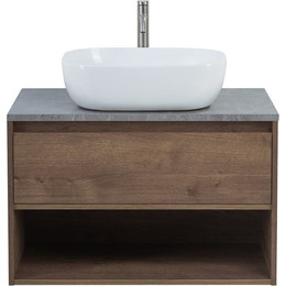 Тумба подвесная со столешницей BelBagno Kraft 80 см KRAFT-800-1C-SO-RT+KEP-80-MGL - фото 