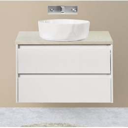 Тумба подвесная со столешницей BelBagno Kraft 80 см KRAFT-800-2C-SO-BO+KEP-80-MCO-W0 - фото 