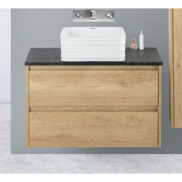 Тумба подвесная со столешницей BelBagno Kraft 80 см KRAFT-800-2C-SO-RNN+KEP-80-MNO-W0 - фото 