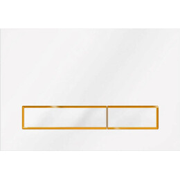 Кнопка смыва Veconi Square Design VFSD003WHG, белый/золото матовое - фото 