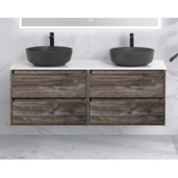 Тумба подвесная со столешницей BelBagno Kraft 120 см KRAFT-600-2C-SO-PP+EK-120-2-BL - фото 