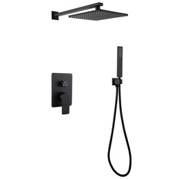 Душевая система для душа Abber Weiss Insel AF8018B, черный матовый - фото 