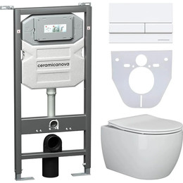 Инсталляция с подвесным унитазом Ceramicanova Play Rimless CN3001_1002W_1000 - фото 