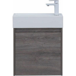 Тумба подвесная с раковиной Aquanet Nova Lite 50 см 298854 (1 дверца) дуб рошелье, Цвет фасада: дуб рошелье - фото 