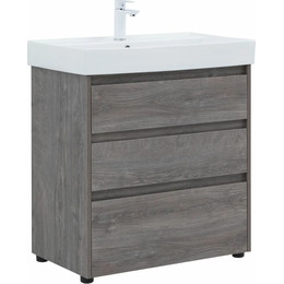 Тумба напольная с раковиной Aquanet Nova Lite 75 см 302473 (3 ящика) дуб рошелье, Цвет фасада: дуб рошелье - фото 