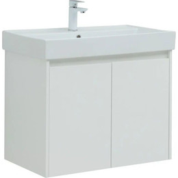 Тумба подвесная с раковиной Aquanet Nova Lite 75 см 298850 (2 дверцы) белый, Цвет фасада: белый - фото 