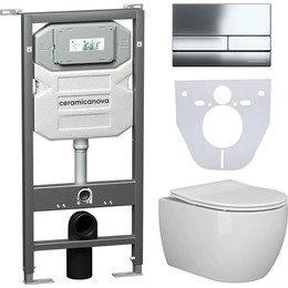 Инсталляция с подвесным унитазом Ceramicanova Play Rimless CN3001_1002CH_1000 - фото 