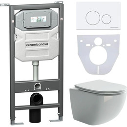 Инсталляция с подвесным унитазом Ceramicanova Forma Rimless CN3009_1001W_1000 - фото 
