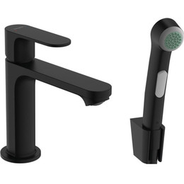 Смеситель для раковины с лейкой для биде Hansgrohe Rebris S 72215670, черный матовый - фото 
