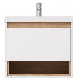 Тумба подвесная с раковиной Mirsant Scandy 60 см, белый - фото 